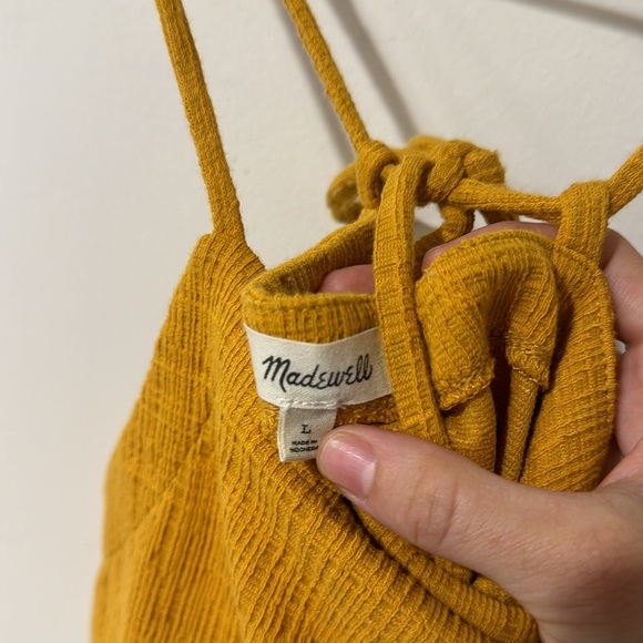 • Madewell • Women’s Knit Apron Cami Midi Dress Tungsten Glow Large Yellow - Picture 4 of 4